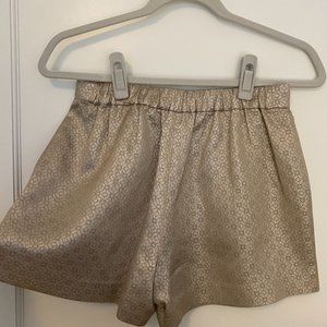 Aritzia Gold Patterned Women Shorts